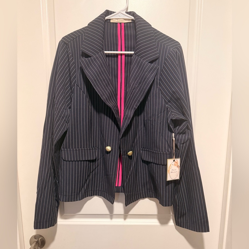 Women's Navy Pinstripe Blazer BNWT